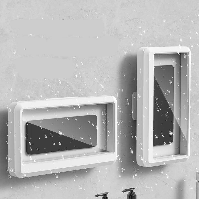 ZORBES Waterproof Bathroom Wall Mount Phone Holder Case 360° Rotatable Phone Stand with HD Touch Screen Self Adhesive Installation Detachable Phone Holder for 6.8 ZORBES Waterproof Bathroom Wall Mount Phone Holder Case 360° Rotatable Phone Stand with HD Touch Screen Self Adhesive Installation Detachable Phone Holder for 6.8